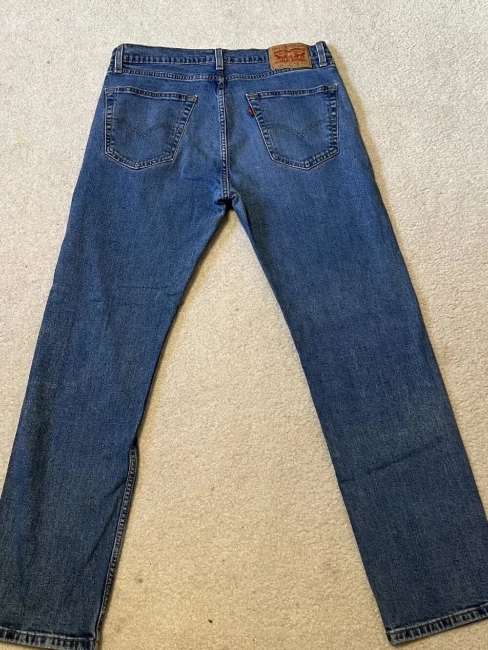 Levi's 505 Men's Blue Jeans 34x30 (34x32 Tag) Regular Straight Medium Wash Denim